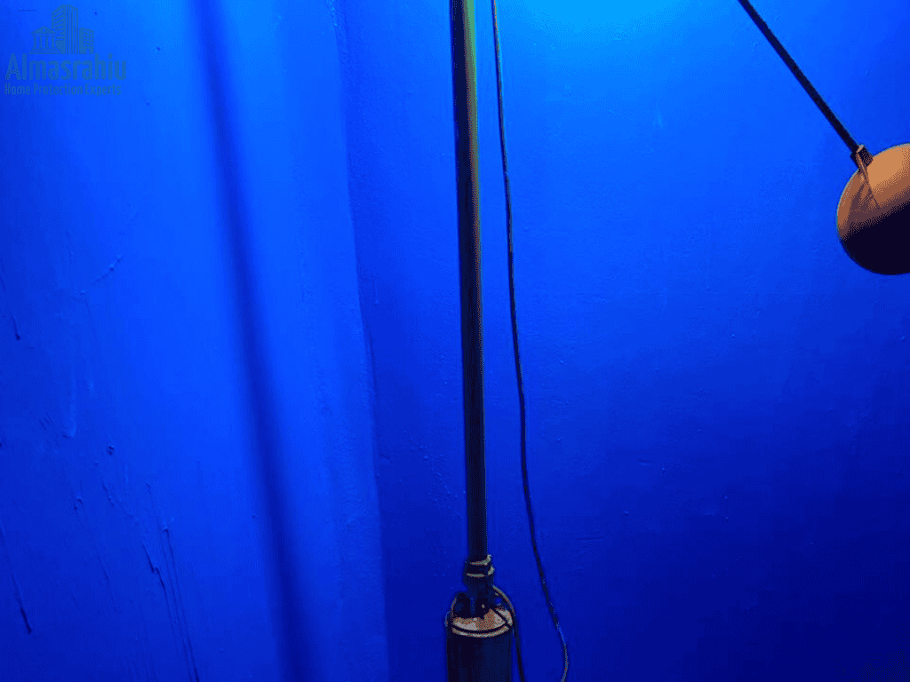 إصلاح تسرب خزان أرضي (5000 لتر) بدون تكسير – ضمان 10 سنوات على العزل