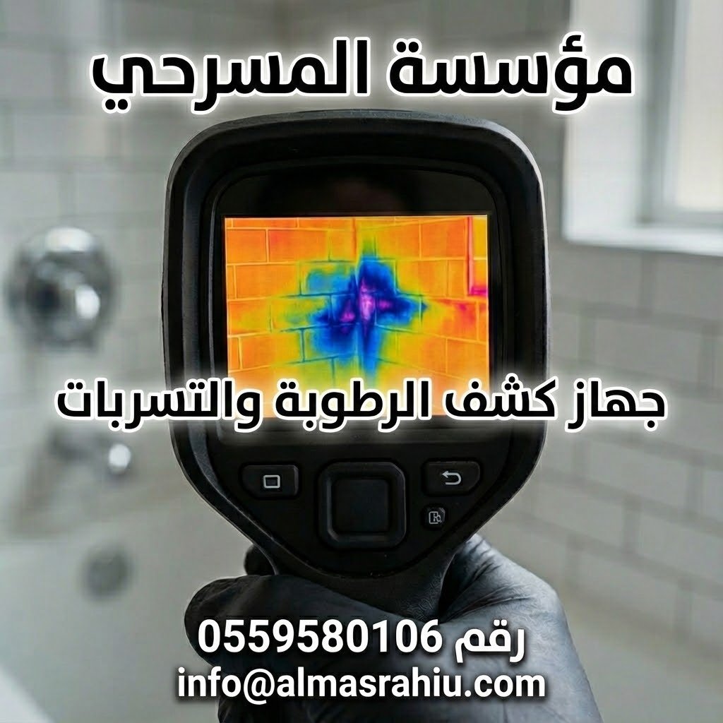 نتيجة فحص الكاميرا الحرارية لكشف تسربات المياه توضح الفرق بين الجدار الجاف والمبلل بدقة