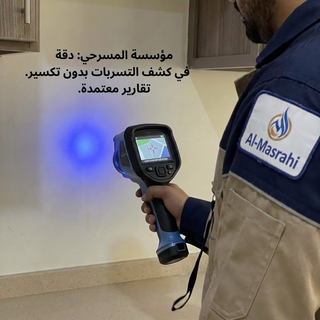 دقة 100% في تحديد موقع التسريب فني يستخدم جهاز كشف تسربات المياه الإلكتروني بالرياض بدون تكسير